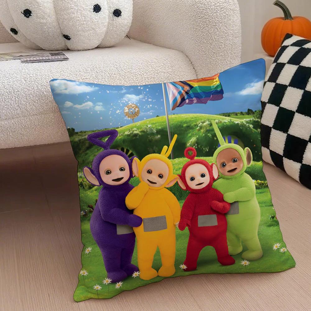 Cute teletubbies Cushion Cover Throw Pillow Cover Hidden Button Durable Polyester Chair Cushion
