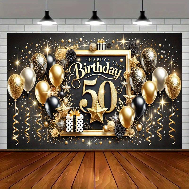 Happy 50th Birthday Celebration Banner - Party Decoration Suitable for Home Garden Studio and Outdoor Activities