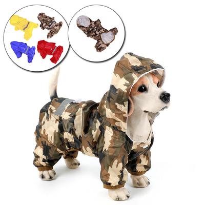 1PC Dogs Cats Apparel Pet Overalls Drawstring Back Reflective Waterproof Hoody Dog Raincoat Pet Supplies