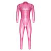 Tuta Holografica Trasparente da Uomo Manica Lunga Full Body Zip Posteriore Catsuit Clubwear