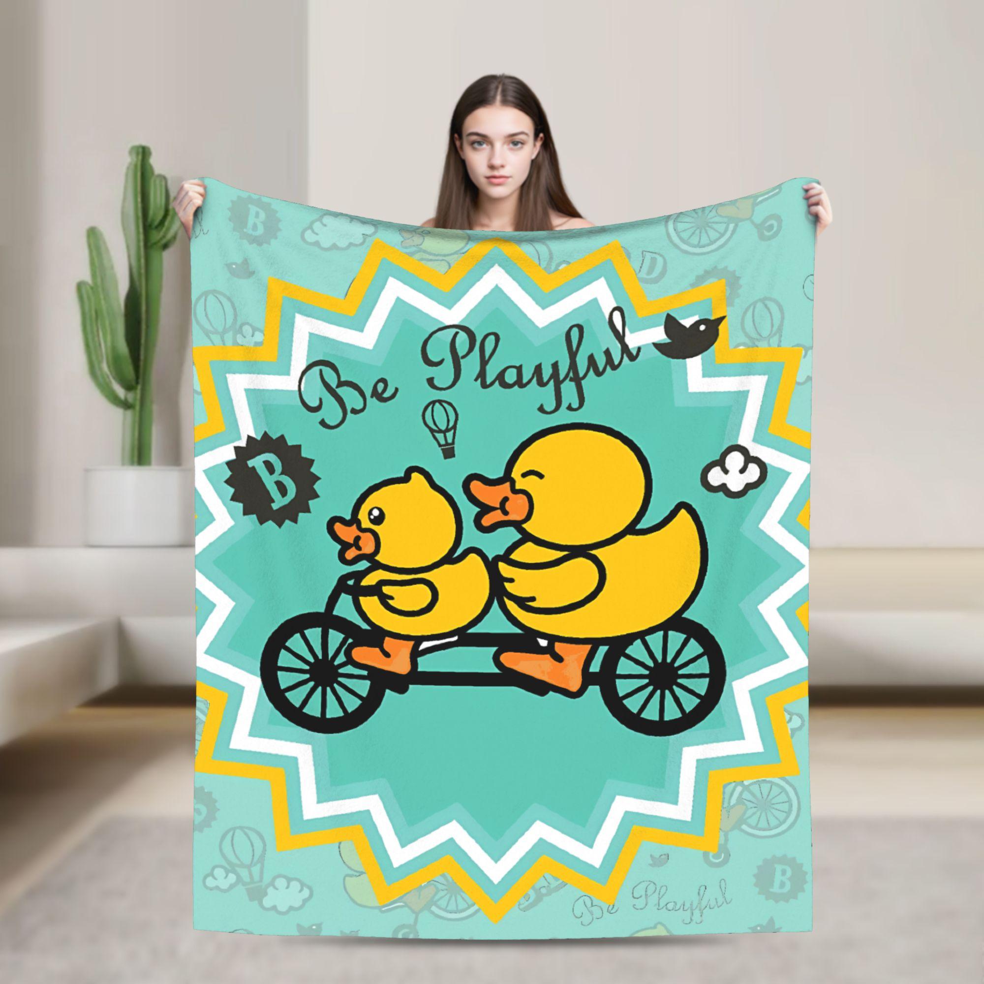

Yellow Duck Blanket Warm Soft Fashion Plush Throw Blanket For Child Couch Bed Flannel Bedspread Bed Cover 75x90cm