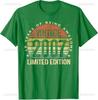 2007 Vintage T-Shirt zum 18. Geburtstag Unisex Retro Grafikdruck Lustiger Slogan Partykleidung für Erwachsene