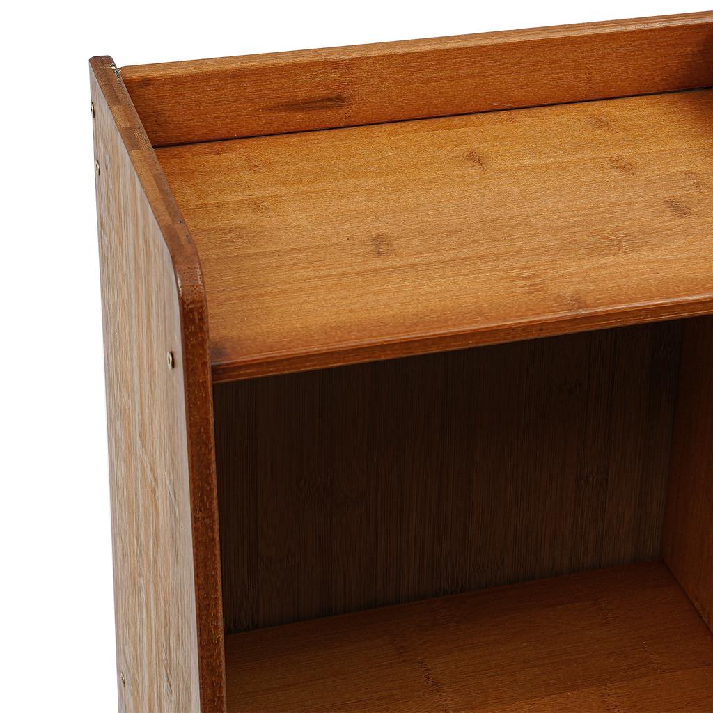 Standregal 5-stöckig Bambus Drehbarer Bücherschrank Offenes Regal Organizer für Küche, Esszimmer, Wohnzimmer