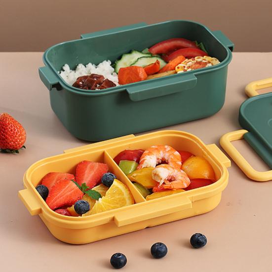 1000 ml Lunchbehälter, doppellagig, auslaufsicher, Kunststoff-Verriegelungsschnalle, Bento-Box, Haushaltsbedarf