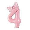 2Pcs 40 Inch Macaron Pearlescent Pink Numbers Foil Balloon Set Mini Size Bow Balloons for Boys Girls Birthday Party Decoration
