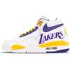 Flight Legacy Cushioning Anti-Slip And Wear-Resistant Mid-Top Vintage Basketball Shoes Men's White Blue Yellow BQ4212-102(Team188-)