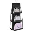 Double Side Transparent 6 Pocket Organizer Backpack Handbag Storage Bags Shoe Storage Bag Home Supplies Closet Rack Hangers
