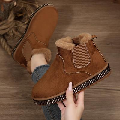 2025 Autumn and Winter New Fashionable Warm Snow Boots Women's Comfortable and Versatile Casual Flat-bottomed Short Boots Children Wear Outside