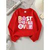 European Sizes Crewneck Sweatshirt for Kids Featuring a 'Best Sister Ever' Design, It Serves As Both Sportswear And Casual Attire