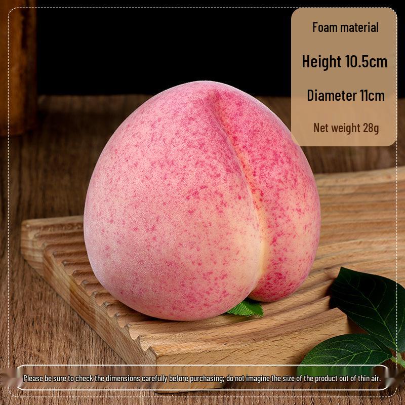 Seasonal Foam Fruit Ornaments: Large Flat Peach Simulation Model