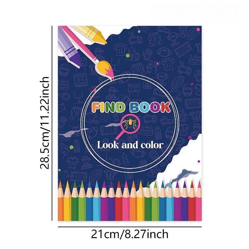 

1SET Find Book look and color Find coloring book 48 pages Drawing picture book 1SET синий