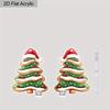 2D Flat Christmas Tree Christmas Hat Dangle Earrings, Lightweight Acrylic Material,  Ideal for Party Gifts, Jewelry, and Christmas Gifts.