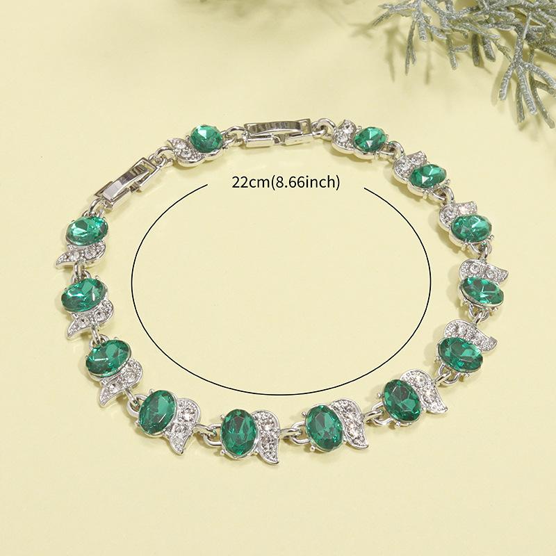 1 stk. Uformell Mystic Sky Blue Cubic Zirconia Hvit Cubic Zirconia Charm Armbånd For Kvinner Mote Armbånd