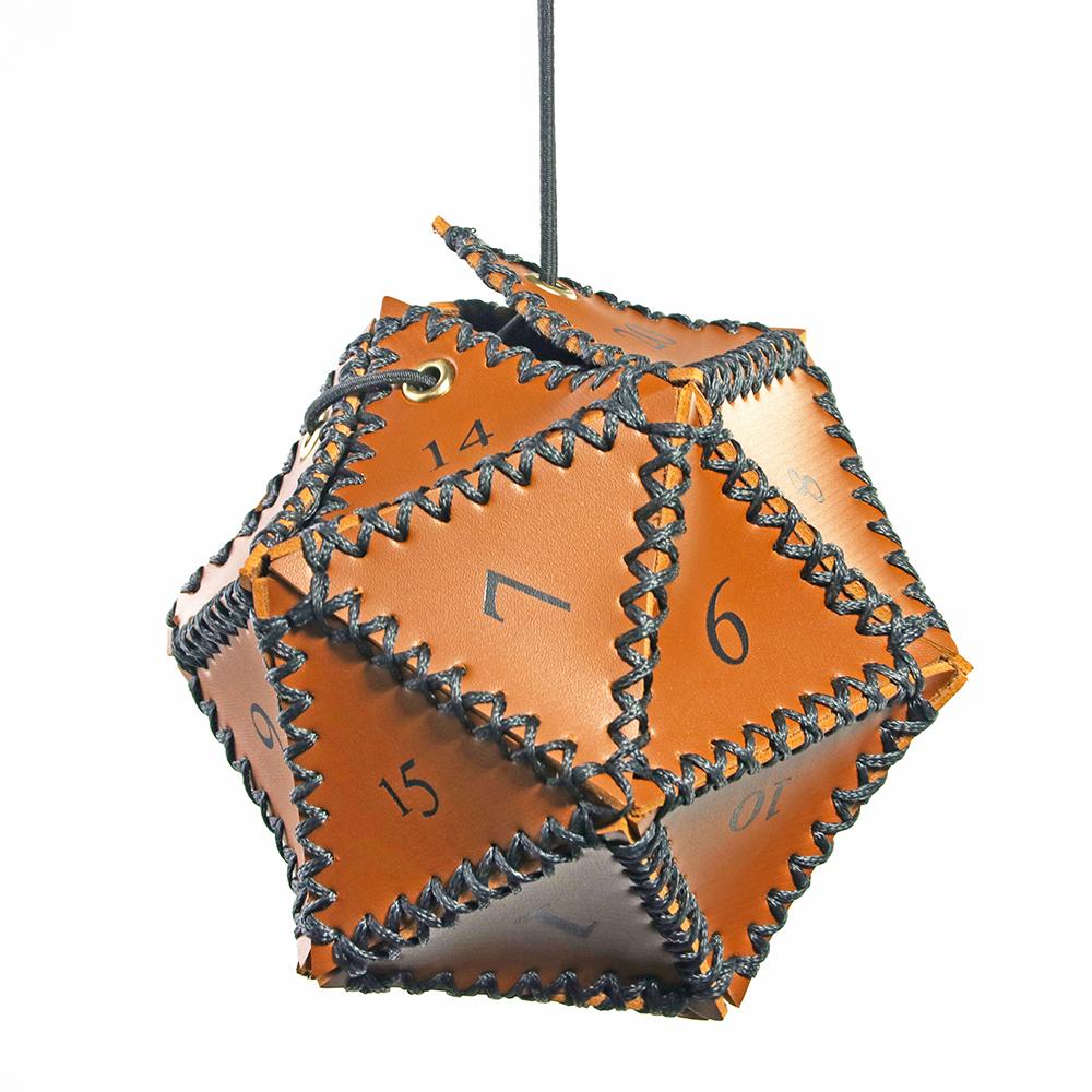 

1 шт. Кожаная сумка для игральных костей D20, многоугольные коробки для хранения игральных костей, сумки для игральных костей с завязками коричневый