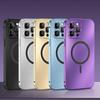 Fashion Aluminum Metal Magnetic Case For iPhone16 17 Pro Max 15Pro 14 13 12 Magsafe Wireless Charging Glass Lens Backboard Cover