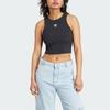 Adidas Originals Trefoil Solid Logo Sleeveless Sports Vest Women Tops Black IJ8251