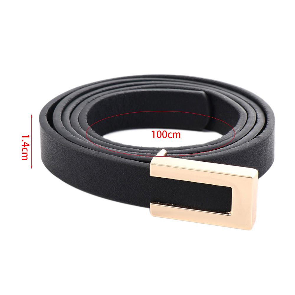 Vintage Waist Strap Female Leather Belt Trouser Dress Decoration Thin Waistband Metal  Buckle