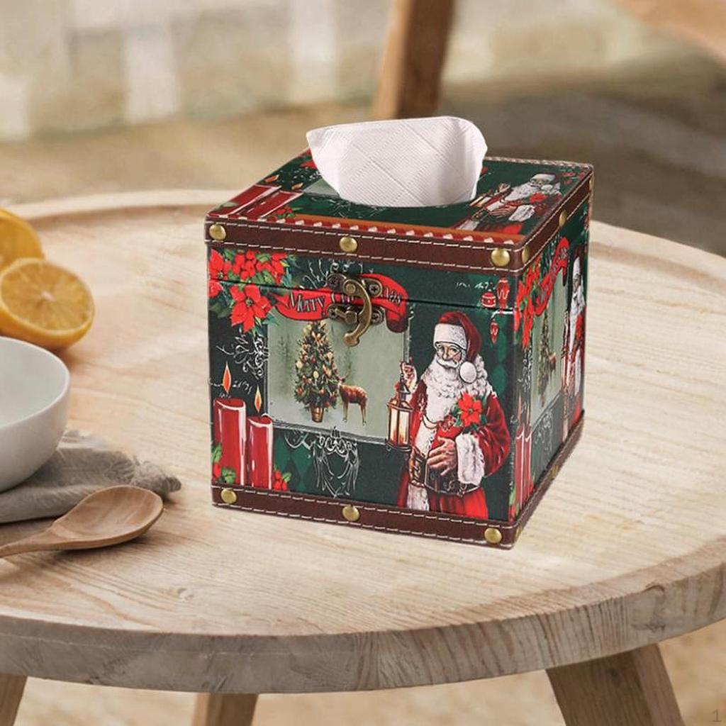 Weihnachten Taschentuchbox Abdeckung Serviette Mode Statue Papierhalter Organizer für Tischplatte