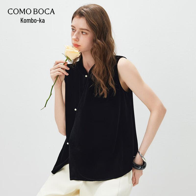 Komon Boca Women s Velvet Stand Collar Vest L