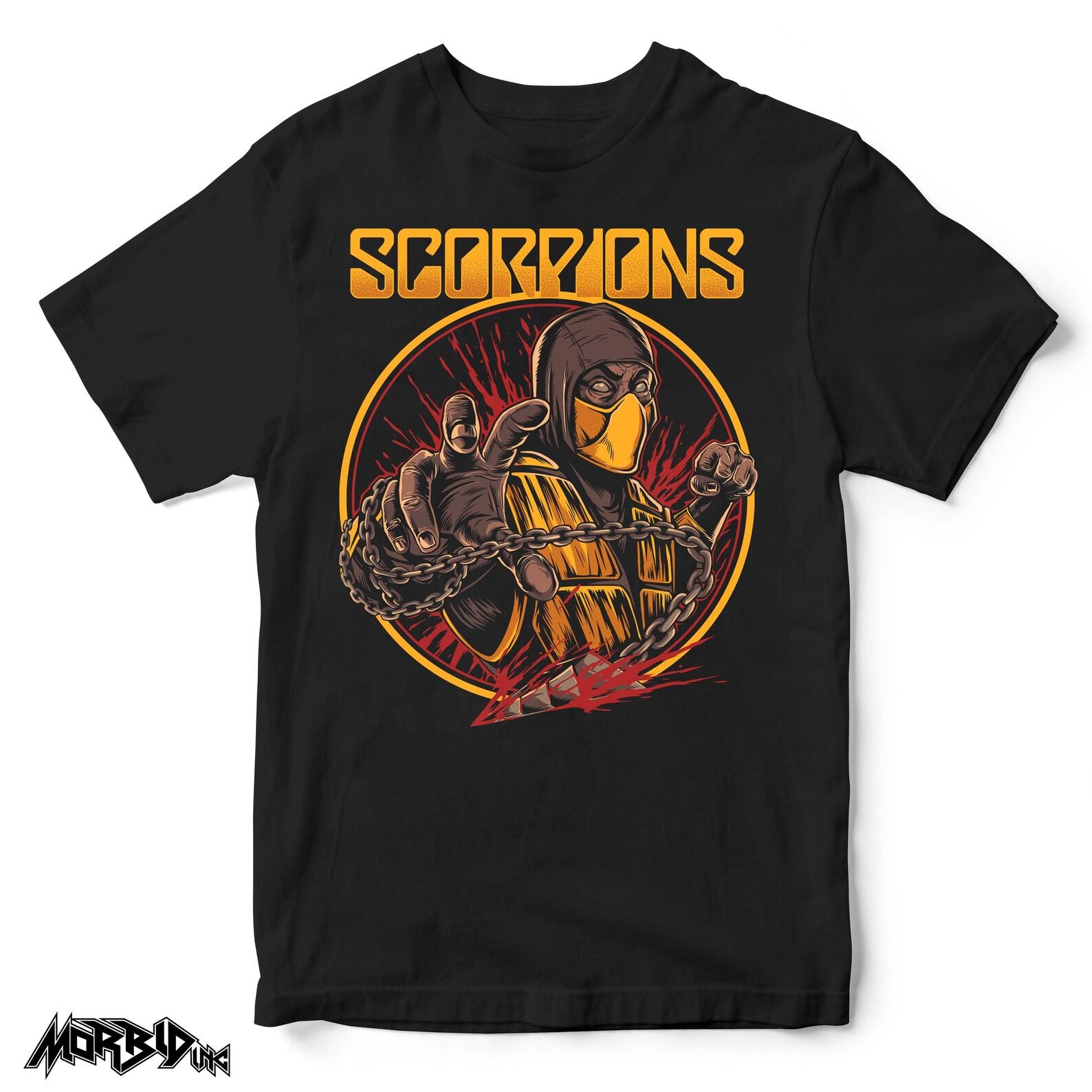 Scorpions x Scorpion Mortal KombaT-Shirt – Fatality Rock Gaming Graphic Tee 3XL