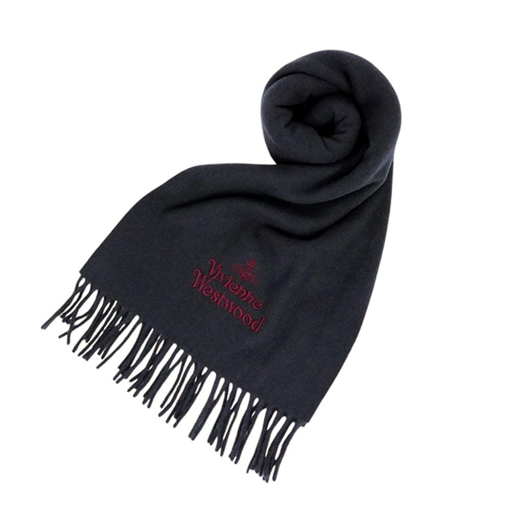

Шарф Vivienne Westwood 100% шерсть с вышитым логотипом, темно-серый, 30×180 см (Параллельный импорт)