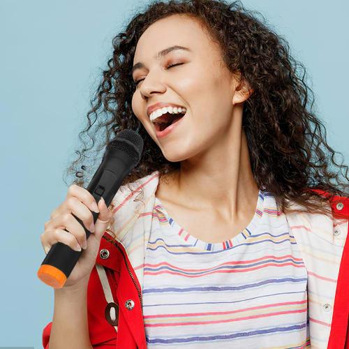 Abaodam Cordless Microphone, Handheld Microphone with Receiver, Rechargeable Microphone, Singer Microphone, 1 Set