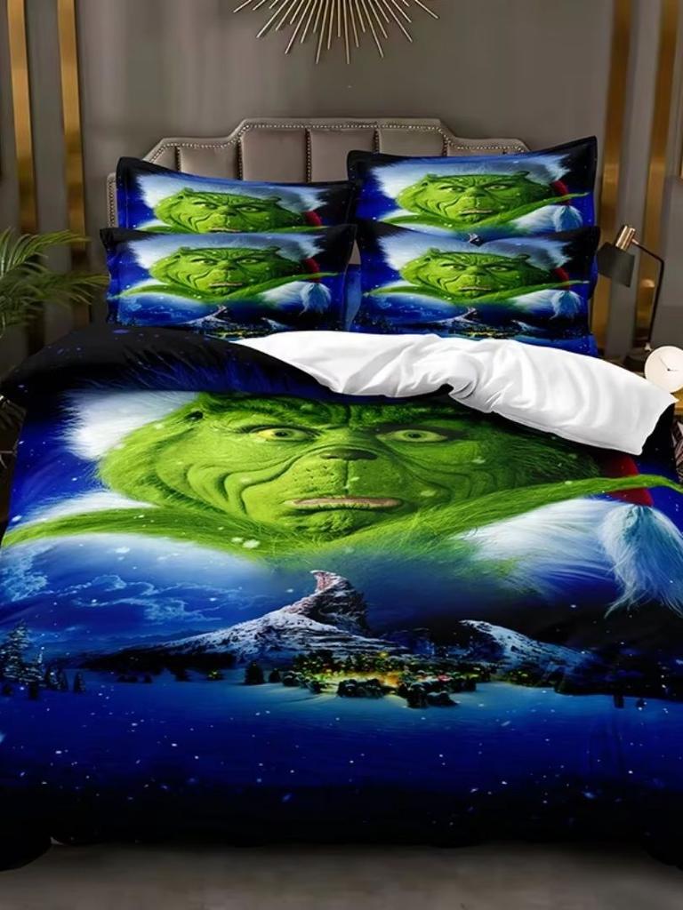 NIEUW Groen Monster Stole Christmas Comfort Beddengoed Set Beddengoed Set Grinch Dekbedovertrek Set King Queen Maat Voor Jongens Meisjes Cadeaus