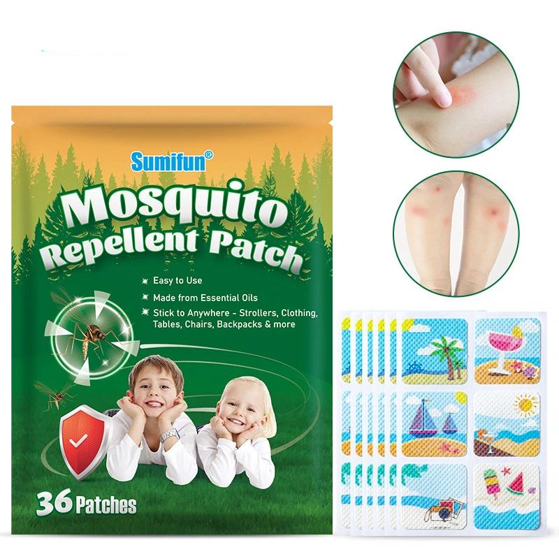 36Pcs Natural Essential Oil Mosquito Repellent Patches Cartoon Summer Beach Stickers For Kids Adults Outdoor Camping Travel