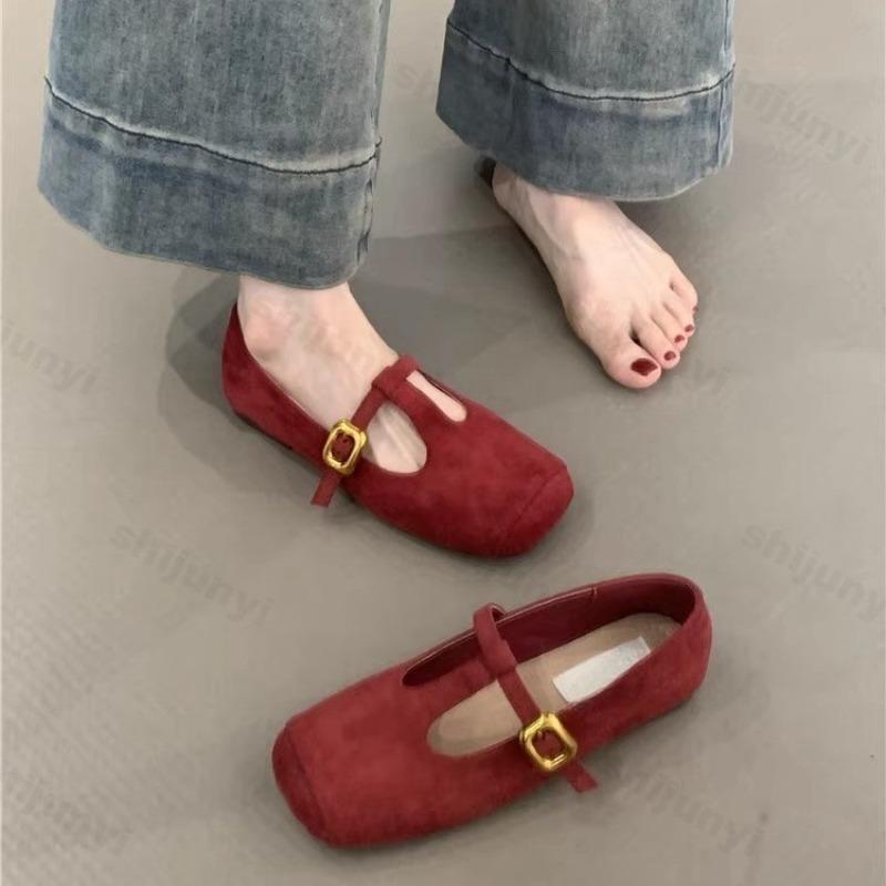 Leopard Print Women's Retro T-shaped Mary Jane 2026 Autumn Comfortable Non Slip Outdoor Casual Shoes Shallow Mouth Flat Shoes