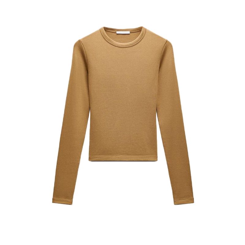 Spring New Women's Clothing Casual Bottoming Shirt Tops Cotton and Modal Blended Long Sleeves T-shirt 4424809