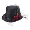 Hat, Artificial Rose And Feathers for Halloween (women's/men's)