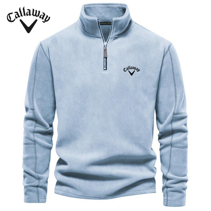 

Мужская толстовка Callaway Embroidered Осень-зима, новинка, воротник-стойка, полумолния, длинные рукава, модный повседневный флисовый топ L