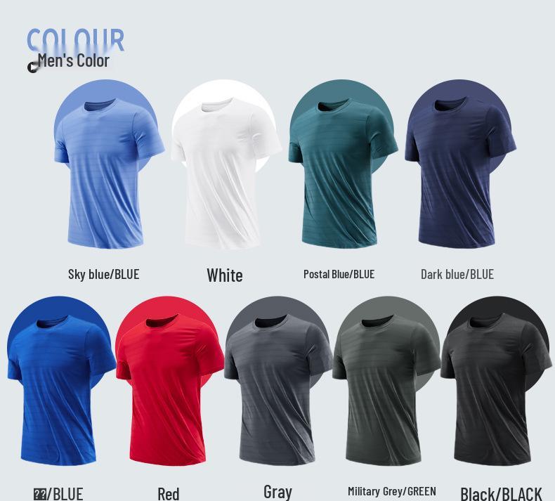 2022 Ice Silk Quick-Dry Plus Size Men's Loose Casual Crew Neck Short Sleeve T-Shirt