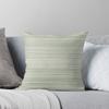 Fine Stripes Sage Green - Striped Pattern In Sage Beige Grey Cream Throw Cushions & Pillows Without Core