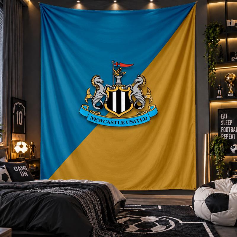 Nástěnná tapisérie Newcastle United Fotbalový potisk Látka do obývacího pokoje Ložnice Domácí dekorace