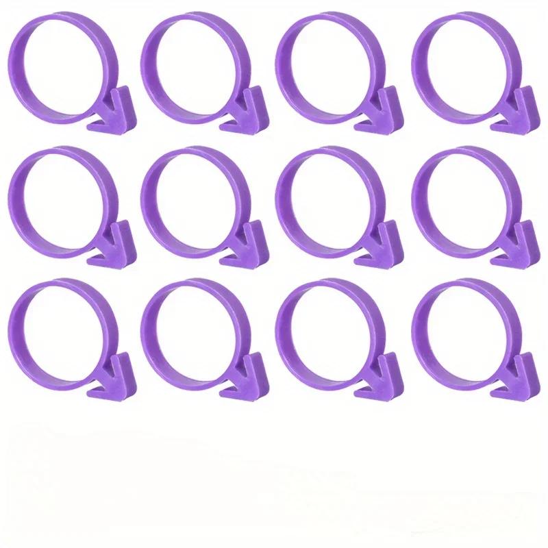 

12 шт. Набор колец для кондитерского мешка с силиконовым покрытием, декорированный мешок, силиконовая фиксация, запечатывание, связывание, веревка, аксессуары для выпечки фиолетовый