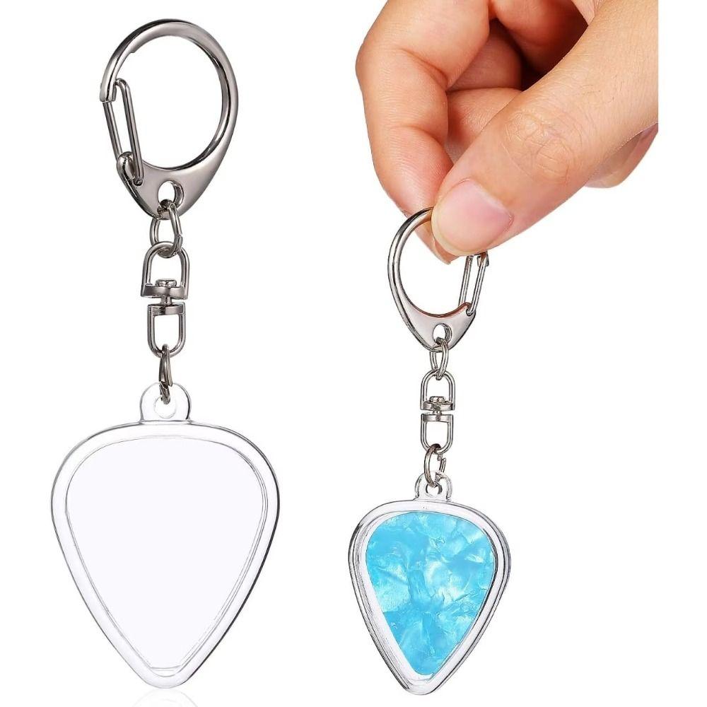 Picks Size Case Guitar Pick Keyring Transparent Guitar Pick Keychain Jewelry Gift