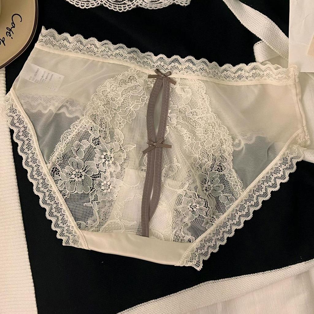 French Satin Lace Panties - Sheer, Seamless, Sexy Thongs for Women