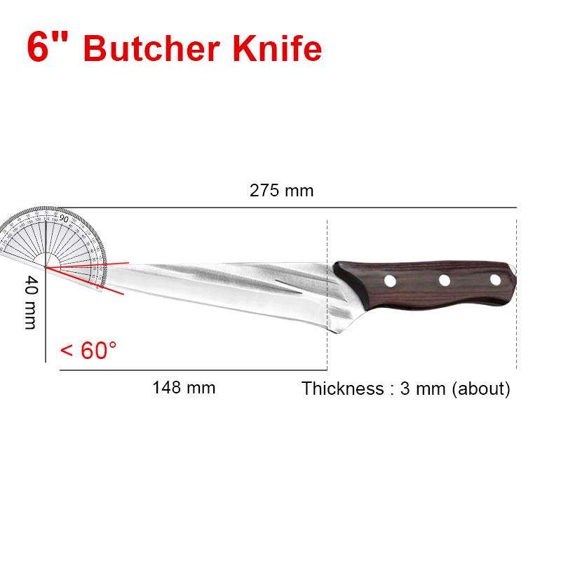 Butcher Boning Knives Cleaver Meat Chopping Vegetables Kitchen Knives Hand Forger Blade Chef Knife Stainless Steel Slicing Knife