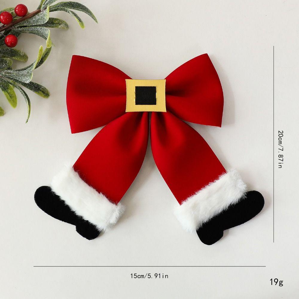 Red Christmas Bowknot Decoration Belt Bowknot Christmas Bow Pendant  Home Decoration