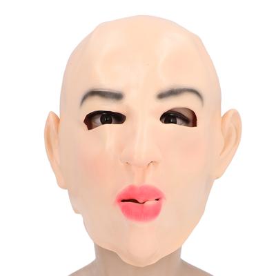 Latex Head Cover Beauty Girl Cosplay Face Hood Headgear for Holiday Party Live Streaming Dress Up