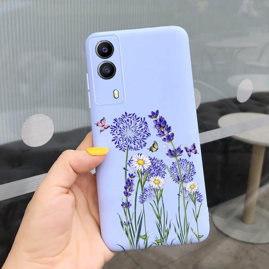 For Vivo Y53S 5G Case Vivo Y72 5G V2041 Phone Cover Silicone Cactus Soft Funda For Vivo Y52 Y 53s Y72 5G Sunflower TPU Bumper