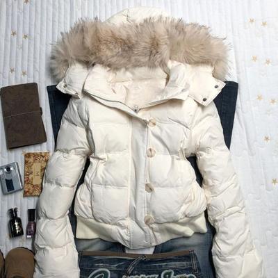 Manteaux et Vestes d'Hiver Américains Rétro à Col en Fourrure Chauds Couleur Unie pour Femmes à Capuche en Coton Amples Décontractés Slim