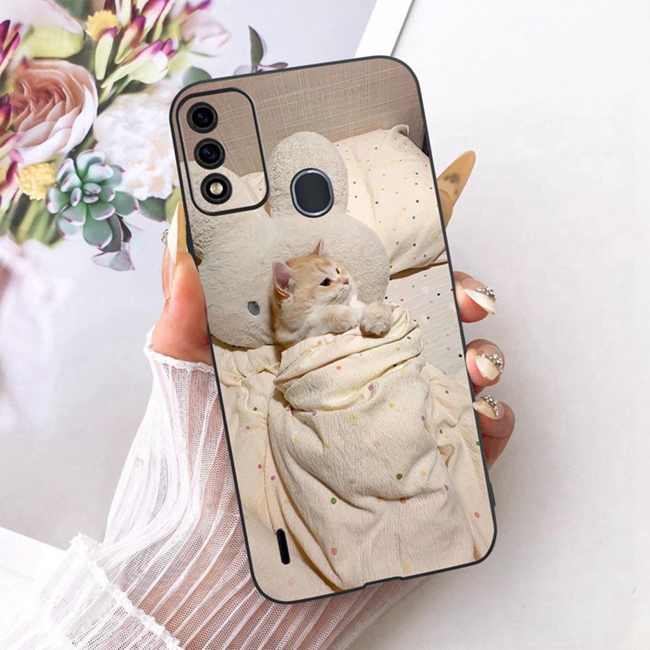 Cute Printing Phone Case For ITEL A48 Soft Black Silicone TPU Cases For Itel A48 Covers Bumpers