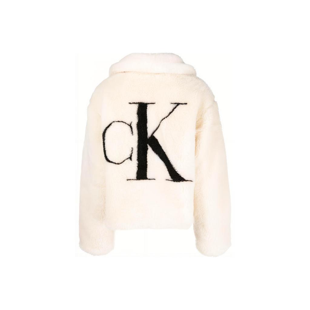 Calvin Klein Logo Print Zip-Up Jacket Women jackets Off-White J20J219842-ACF