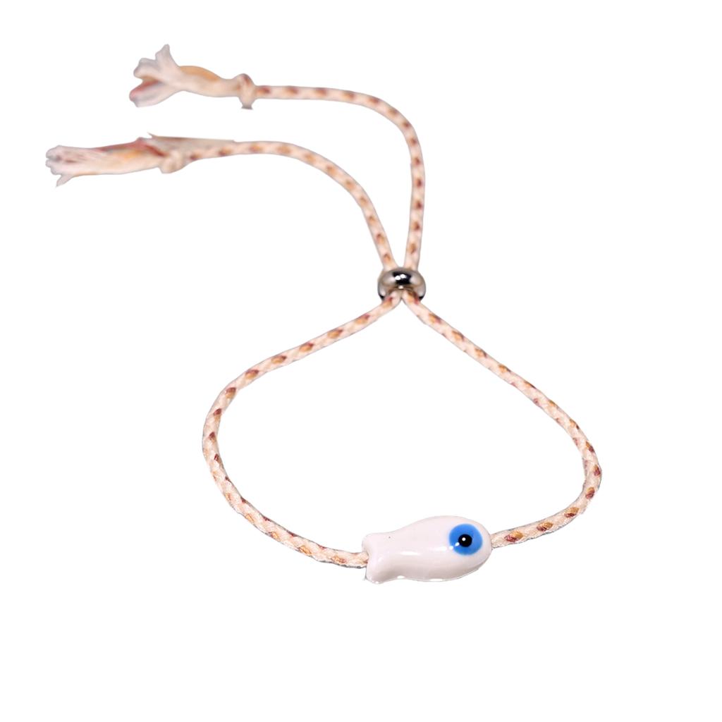 Stylish Bohemian Multicolor Ceramic Fish Bracelet Handmade Jewelry for Women Adjustable Wrist Anklet Accessory