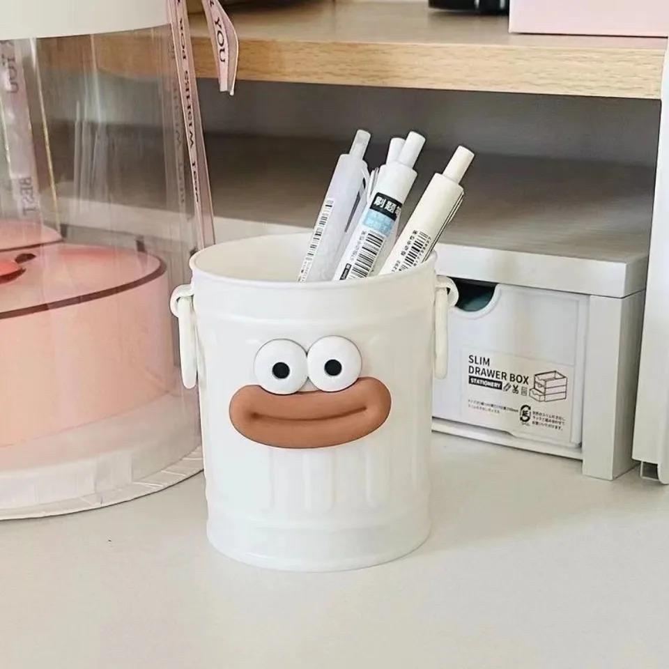 Cartoon Pen Holder Round Vertical Pencil Holder for Office Home Study Desktop Accessories Storage Organizer for Pens Erasers Crayons