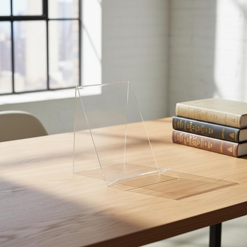 1pc Acrylic Book Display Stand Durable Photo Frame Brochure Organizer for Home Office Store Shelf Decoration