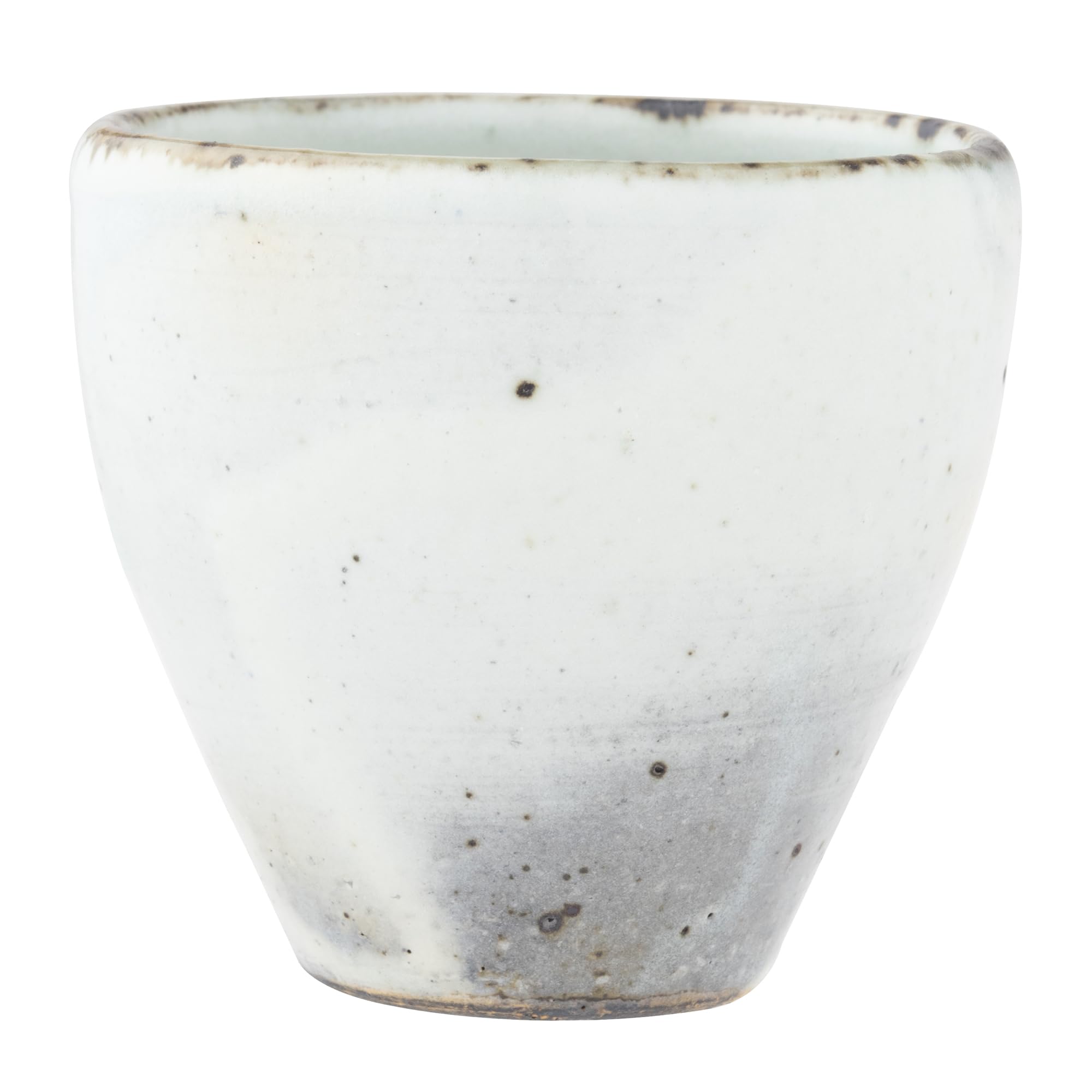 Marui Pottery Shigaraki Ware Hechimon Sake Cup 5cm Diameter Powdered White with Iron Glaze (Ochoko) Approx. MR-3-4313