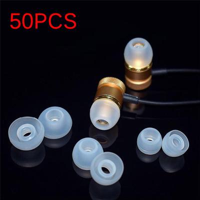 50 Pcs Earbud Headphone Soft Silicone In Ear Buds Tip Cover Replacement